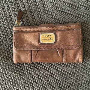 Brown leather Fossil wallet